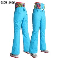 Горнолыжные, лыжные, сноубордические яркие удобные брюки Gsou Snow