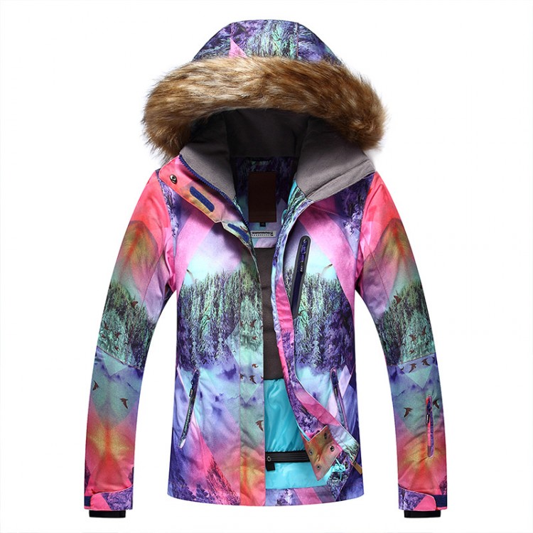 Женская теплая, водонепроницаемая, ветрозащитная зимняя лыжная куртка Gsou Snow