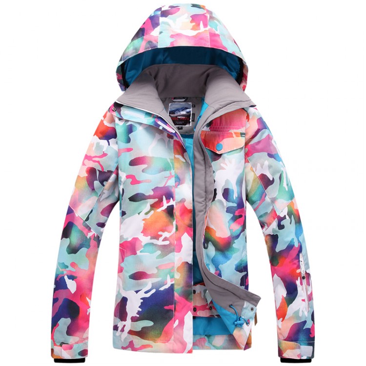Женская ветрозащитная водонепроницаемая зимняя сноубордическая куртка GSOU SNOW