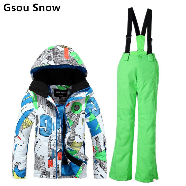 Зимний детский горнолыжный костюм для девочек и мальчиков Gsou SNOW
