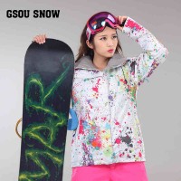 Женская ветрозащитная зимняя горнолыжная куртка GSOU SNOW