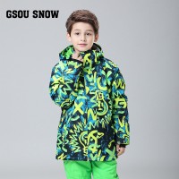 Детские водонепроницаемые, ветрозащитные теплые зимние горнолыжные куртки Gsou SNOW